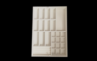  padded insert covered in luxurious grey velvet 